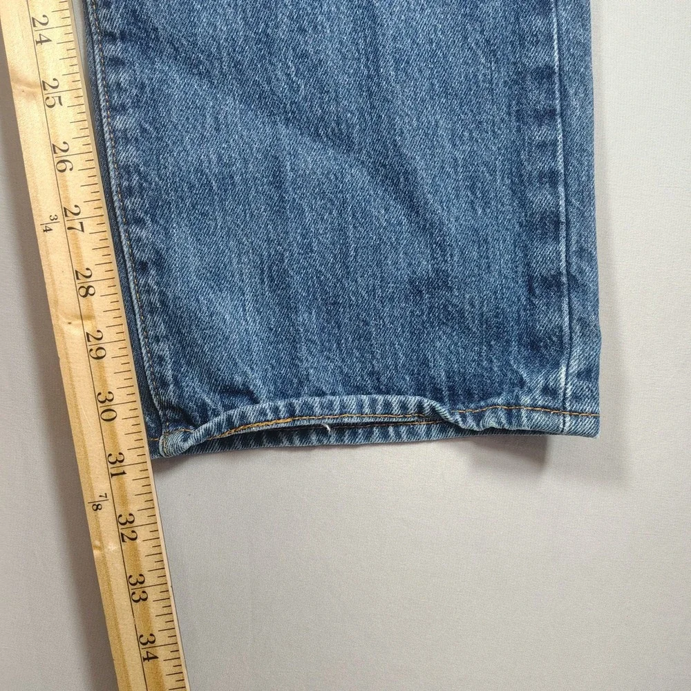 Levi's 501 Jeans Mens 34x34 Blue Original Fit Button Fly Solid Cotton Denim